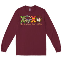 Burgundy Xoxo the original love letters Long Sleeve Tee - NancyCooperArtShop