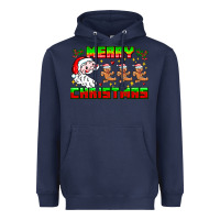 Navy Merry Christmas Heavyweight Hoodie - CowhideDigitalArt