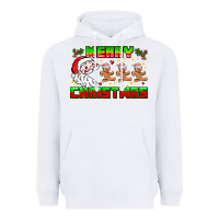 White Merry Christmas Heavyweight Hoodie - CowhideDigitalArt