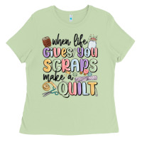 Matcha when life gives you scraps make a quilt Ladies Tee - MaliasSmallBusiness