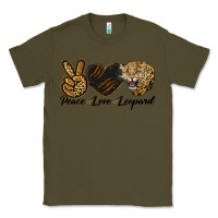 Army Green Peace Love Lion Head Classic Tee - LillyAllenDesigns