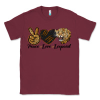 Burgundy Peace Love Lion Head Classic Tee - LillyAllenDesigns