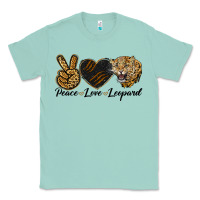 Seafoam Peace Love Lion Head Classic Tee - LillyAllenDesigns