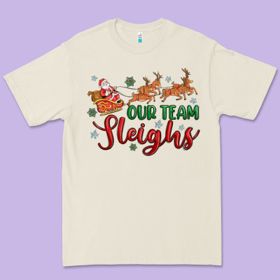 Our Team Sleigh Premium Tee Designed By Maliassmallbusiness