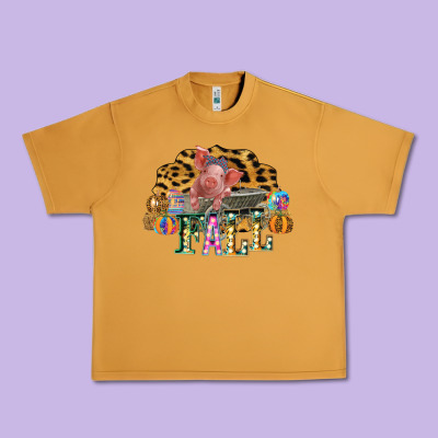 Fall Scene Pumpkin Watercolor Pig Wagon Serape Cheetah Urban Heavy Tee Designed By Bettercallsaul