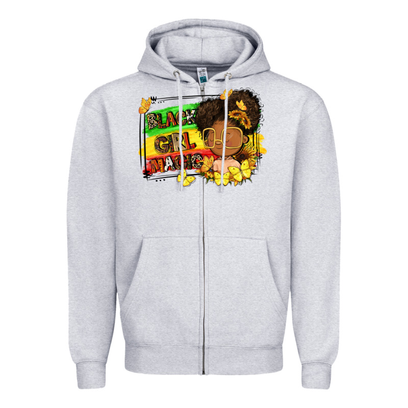 Black Girl Magic Zipper Hoodie by FaDigitalArtStudio | Teevron