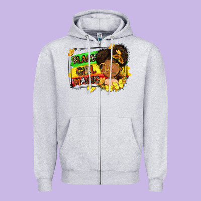 Black Girl Magic Zipper Hoodie Designed By Fadigitalartstudio