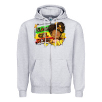 Heather Grey black girl magic Zipper Hoodie - FaDigitalArtStudio