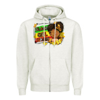 Oatmeal Heather black girl magic Zipper Hoodie - FaDigitalArtStudio