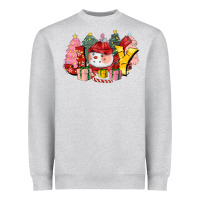 Heather Grey joy snowman Heavyweight Sweatshirt - CowGirlArtShop