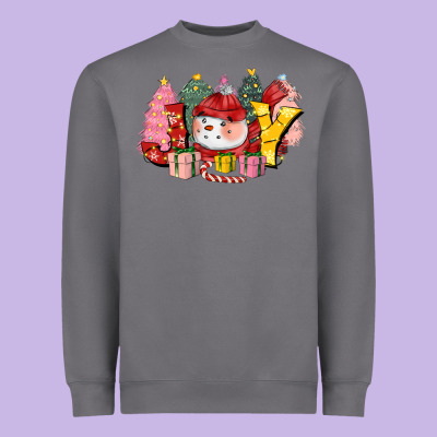 Joy Snowman Heavyweight Sweatshirt Designed By Cowgirlartshop