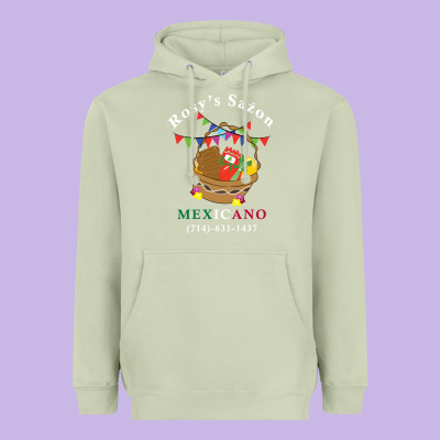 Logo For Rosys Saon Mexicano Heavyweight Hoodie Designed By Cowhidedigitalart