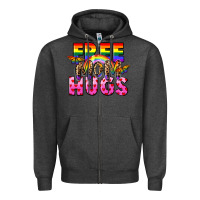 Charcoal Heather Free Mom hugs Zipper Hoodie - FaDigitalArtStudio