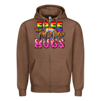 Chestnut Free Mom hugs Zipper Hoodie - FaDigitalArtStudio