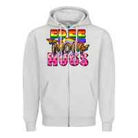 Dove Grey Free Mom hugs Zipper Hoodie - FaDigitalArtStudio