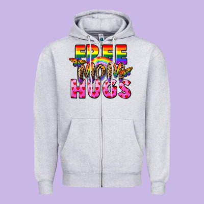 Free Mom Hugs Zipper Hoodie Designed By Fadigitalartstudio