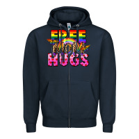 Navy Free Mom hugs Zipper Hoodie - FaDigitalArtStudio