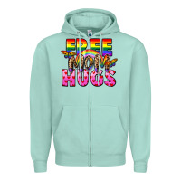 Seafoam Free Mom hugs Zipper Hoodie - FaDigitalArtStudio