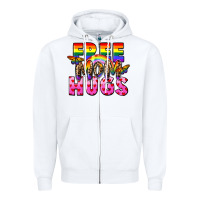 White Free Mom hugs Zipper Hoodie - FaDigitalArtStudio
