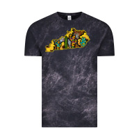 Cloud Black Kentucky Map Western Sunflower Pattern Vintage Tee - Bettercallsaul