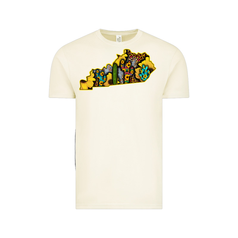 Kentucky Map Western Sunflower Pattern Vintage Tee by Bettercallsaul | Teevron