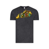 Vintage Black Kentucky Map Western Sunflower Pattern Vintage Tee - Bettercallsaul