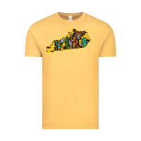 Vintage Mustard Kentucky Map Western Sunflower Pattern Vintage Tee - Bettercallsaul