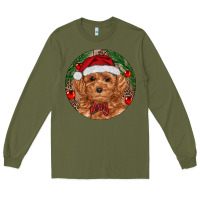 Army Green Christmas Toy Poodle Long Sleeve Tee - RanaPortraitStore