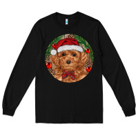 Black Christmas Toy Poodle Long Sleeve Tee - RanaPortraitStore