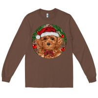 Chestnut Christmas Toy Poodle Long Sleeve Tee - RanaPortraitStore