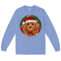 Colony Blue Christmas Toy Poodle Long Sleeve Tee - RanaPortraitStore