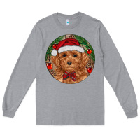 Heather Grey Christmas Toy Poodle Long Sleeve Tee - RanaPortraitStore