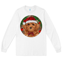 White Christmas Toy Poodle Long Sleeve Tee - RanaPortraitStore