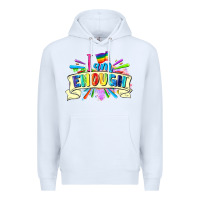 White I am enough Premium Hoodie - FaDigitalArtStudio