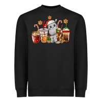 Black hippopotamus coffee cups christmas Heavyweight Sweatshirt - CowGirlArtShop
