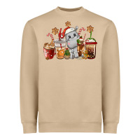 Mushroom hippopotamus coffee cups christmas Heavyweight Sweatshirt - CowGirlArtShop