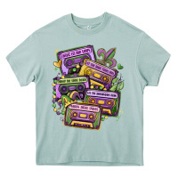Arona mardi gras cassette tapes Heavy Core Tee - MaliasSmallBusiness