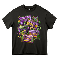 Asphalt mardi gras cassette tapes Heavy Core Tee - MaliasSmallBusiness