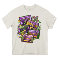 Cream mardi gras cassette tapes Heavy Core Tee - MaliasSmallBusiness
