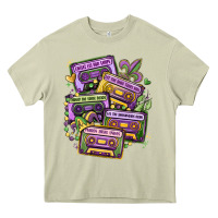 Mossy mardi gras cassette tapes Heavy Core Tee - MaliasSmallBusiness