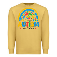 Antique Gold proud autism mom rainbow Premium Sweatshirt - CowhideDigitalArt