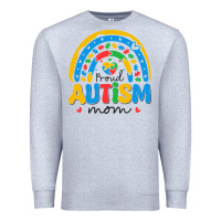 Heather Grey proud autism mom rainbow Premium Sweatshirt - CowhideDigitalArt