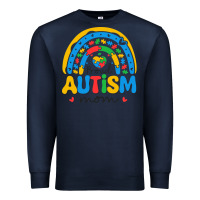 Navy proud autism mom rainbow Premium Sweatshirt - CowhideDigitalArt