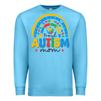 Ocean Blue proud autism mom rainbow Premium Sweatshirt - CowhideDigitalArt