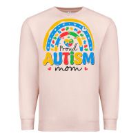 Pale Pink proud autism mom rainbow Premium Sweatshirt - CowhideDigitalArt