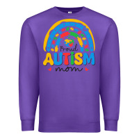 Purple proud autism mom rainbow Premium Sweatshirt - CowhideDigitalArt