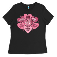 Black valentines conversation hearts Ladies Tee - MaliasSmallBusiness