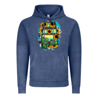 Vintage Denim Alabama Map Sunflower Cactus Serape Vintage Hoodie - RanaPortraitStore