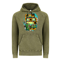 Vintage Olive Alabama Map Sunflower Cactus Serape Vintage Hoodie - RanaPortraitStore