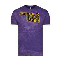 Cloud Purple Western Oklahoma Map Sunflower Pattern Vintage Tee - Bettercallsaul